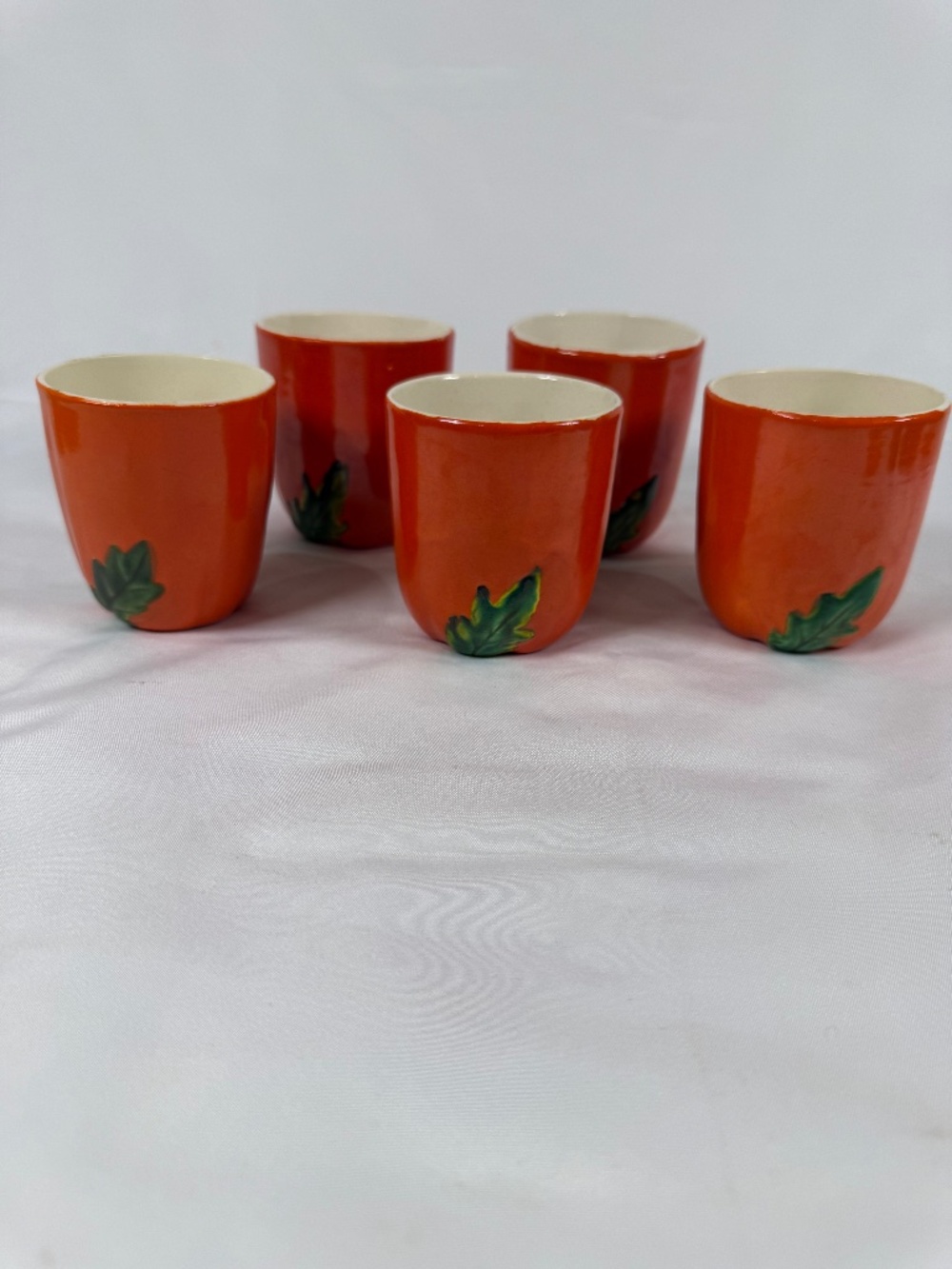 Vintage Maruhon Ware Tomato Cups Set of 5 Occupied Japan